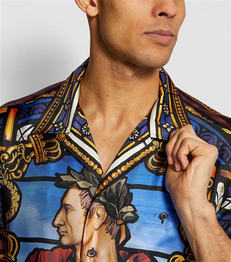 Mens Dolce & Gabbana multi Julius Caesar Silk Bowling Shirt